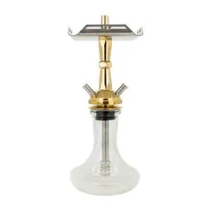 Cachimba VZ Brass Mini en acero inoxidable y latón con base rusa mini clear y boquilla original VZ