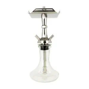 Cachimba VZ Mini Stainless Steel en acero inoxidable con base rusa mini clear y boquilla original VZ