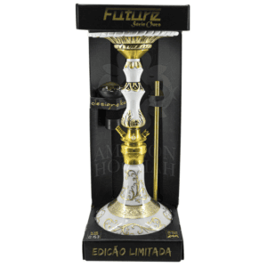 Cachimba Amazon Hookah Future Serie Ouro edición limitada 300 unidades con detalles oro 24K y base cristal Bohemia