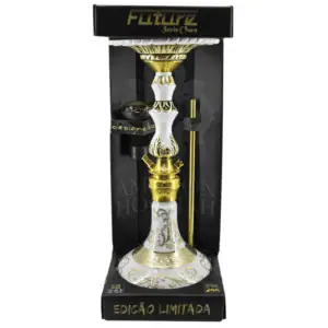 Cachimba Amazon Hookah Future Serie Ouro edición limitada 300 unidades con detalles oro 24K y base cristal Bohemia