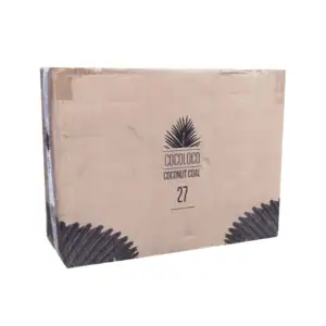 Caja 20 kilos Cocoloco 27mm de carbón natural premium de cáscara de coco indonesio en formato cubo 27x27 mm sin aditivos químicos en The Good Shisha
