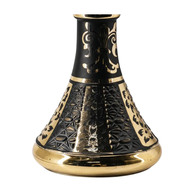 Cachimba Farida Hookah Al Amir egipcia artesanal de 70 cm en cobre y latón con grabados únicos del antiguo Egipto y base tradicional incluida en The Good Shisha