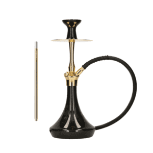 Cachimba El Badia C5 V2 de 41 cm en acero inoxidable V2 con pack completo shiny gold