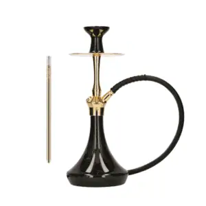 Cachimba El Badia C5 V2 de 41 cm en acero inoxidable V2 con pack completo shiny gold
