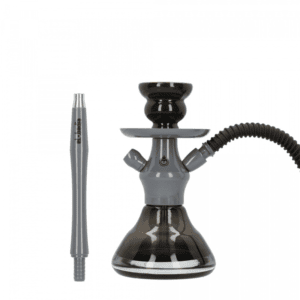 Cachimba El Badia XS portátil de 21 cm en aluminio y acero inoxidable con manguera lavable nardo grey