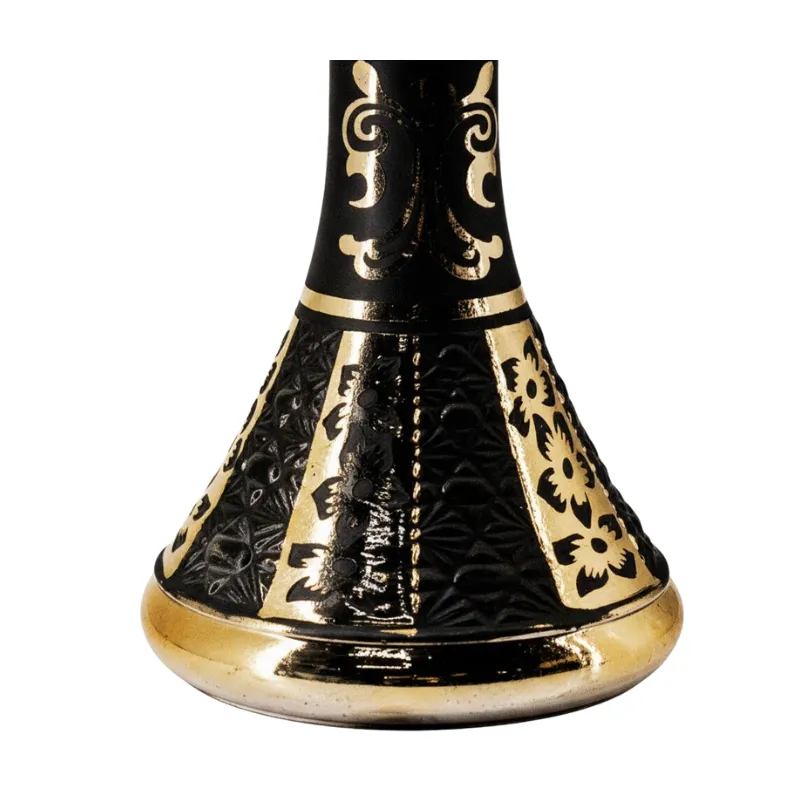 Cachimba Farida Hookah Lotus egipcia artesanal elaborada a mano en Egipto en acero inoxidable y latón/bronce, 60 cm con diseño ancho y bajo estable inspirada en la flor de loto en The Good Shisha