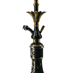 Cachimba Farida Hookah Lotus egipcia artesanal elaborada a mano en Egipto en acero inoxidable y latón/bronce, 60 cm con diseño ancho y bajo estable inspirada en la flor de loto en The Good Shisha