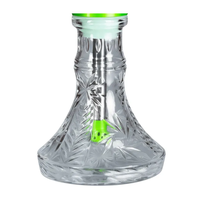 Cachimba Zar Hookah Rasputin en aluminio anodizado con base de cristal tallado y purga vertical única base