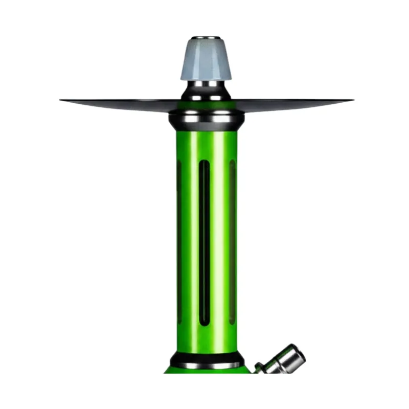 Cachimba Zar Hookah Rasputin en aluminio anodizado con base de cristal tallado y purga vertical única mastil