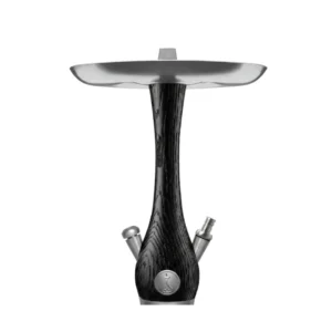Cachimba Wookah Mini Smooth Nox de 41 cm en madera de roble con base de cristal soplada a mano mastil