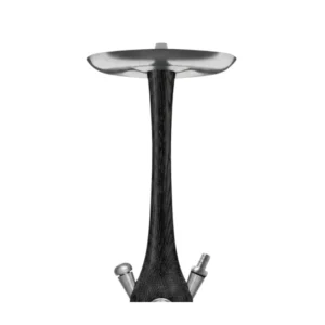 Cachimba Wookah Smooth Nox en madera maciza y acero V2A con base de cristal soplada a mano mastil
