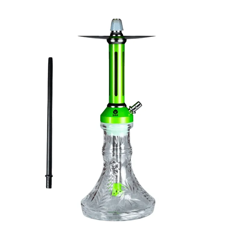 Pack cachimba Zar Rasputin de aluminio con base tallada, hornillo eléctrico, cazoleta TGS, gestor de calor, manguera, pinzas y carbón en The Good Shisha