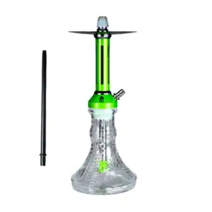 Cachimba Zar Hookah Rasputin en aluminio anodizado con base de cristal tallado y purga vertical única