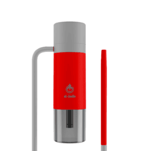 Cachimba El Badia P1 portátil de 24 cm con enrollador patentado de manguera y cazoleta reversible RED
