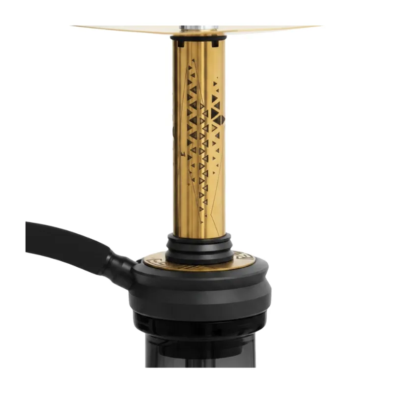 Cachimba Embery Mini Mono 4.0 ucraniana portátil de 38 cm con sistema de purga por el mástil con efecto niebla espectacular, set completo de boquilla, manguera, base, mástil, plato grabado y tubo de inmersión en The Good Shisha