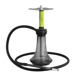 Cachimba Embery Mini Mono 4.0 ucraniana portátil de 38 cm con sistema de purga por el mástil con efecto niebla espectacular, set completo de boquilla, manguera, base, mástil, plato grabado y tubo de inmersión en The Good Shisha