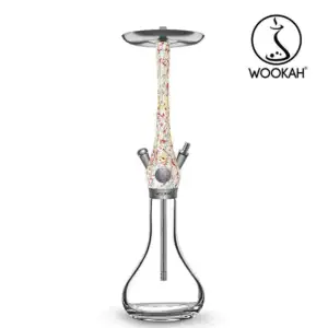 Cachimba Wookah Smooth Abstract 2.0 en madera maciza y acero V2A con base de cristal soplada a mano