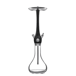 Cachimba Wookah Smooth Nox en madera maciza y acero V2A con base de cristal soplada a mano