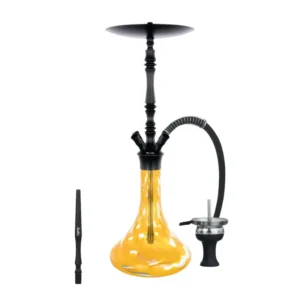 Pack cachimba Aladin Alux M4 en aluminio con base decorada, hornillo 1000W, cazoleta TGS Nilo, cazoleta de barro blanca, gestor de calor, manguera y carbón en The Good Shisha