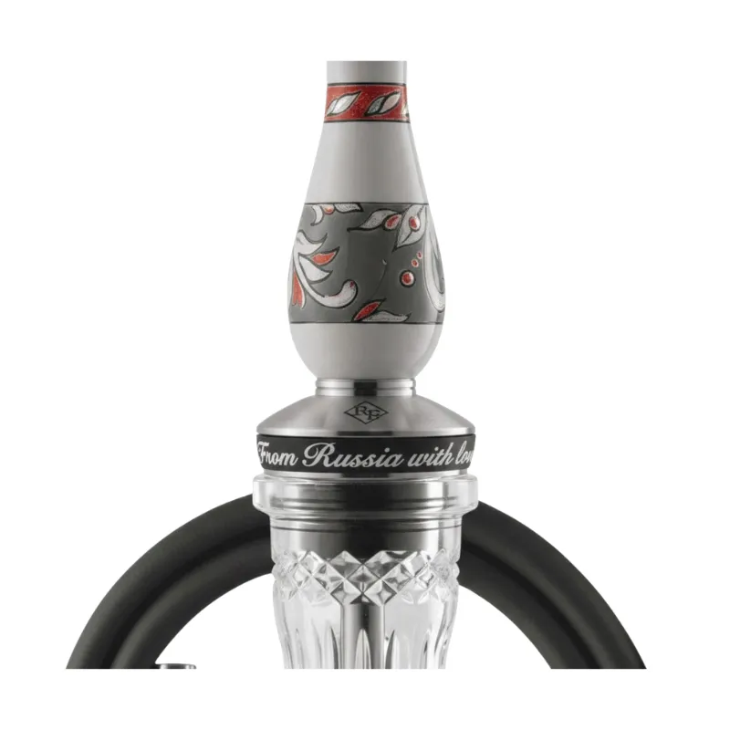 Cachimba RF Hookah Velikoustyuzhskaya rusa de acero con grabados artísticos y dos cazoletas pintadas a mano