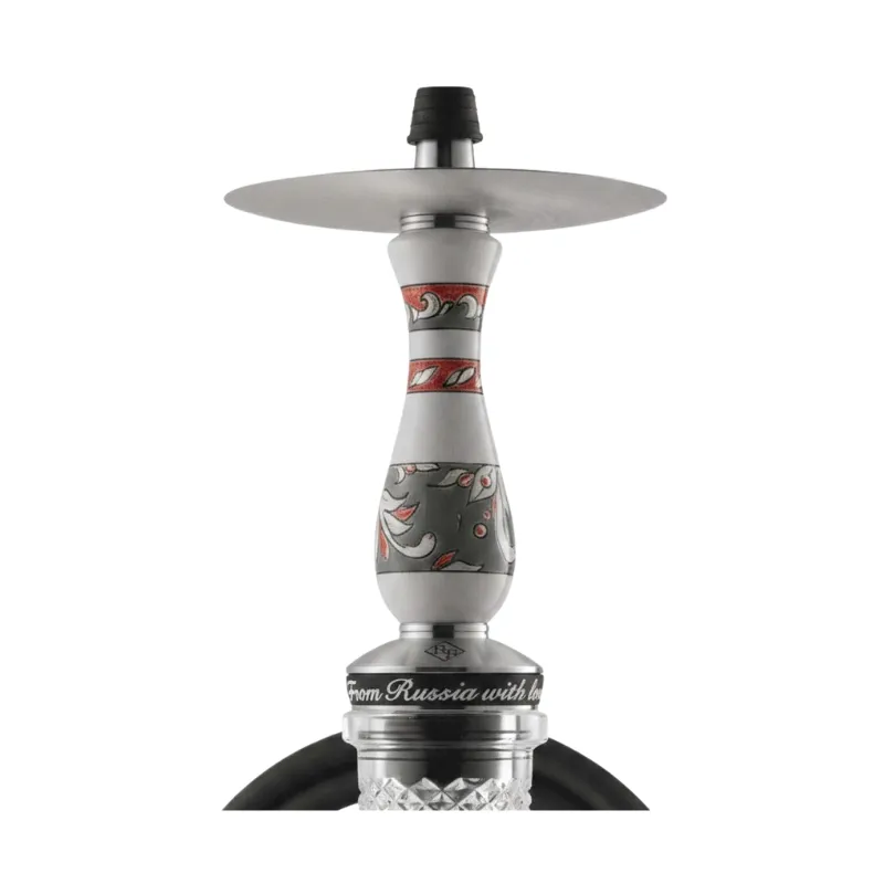 Cachimba RF Hookah Velikoustyuzhskaya rusa de acero con grabados artísticos y dos cazoletas pintadas a mano