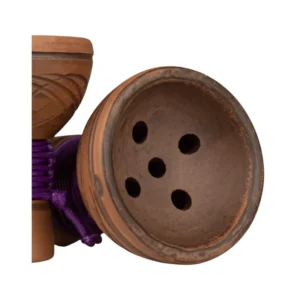Cazoleta Japona Hookah Turkish Bowl Purple de barro rojo con cuerda en el tronco