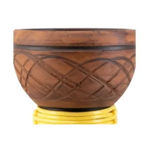 Cazoleta Japona Hookah Turkish Bowl Yellow de barro rojo con cuerda en el tronco