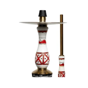 Cachimba RF Hookah Mezen Culture rusa de acero con arte tradicional de Mezen y dos cazoletas pintadas a mano