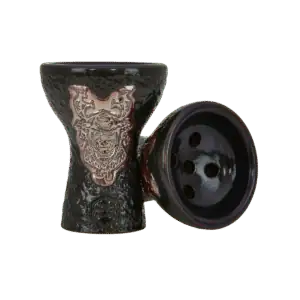 Cazoleta Japona Hookah Samurai Gold de barro rojo esmaltado en dorado
