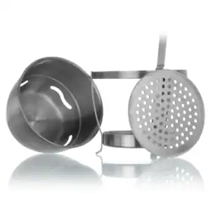 Carbonera Mini Pro para cachimba en acero inoxidable de 420g con rejilla separadora y mango ergonómico
