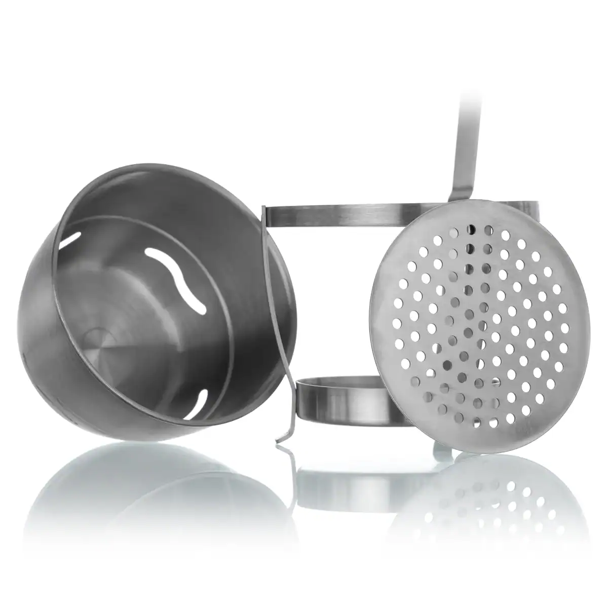 Carbonera Mini Pro para cachimba en acero inoxidable de 420g con rejilla separadora y mango ergonómico
