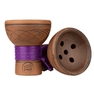 Cazoleta Japona Hookah Turkish Bowl Purple de barro rojo con cuerda en el tronco