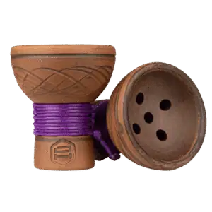 Cazoleta Japona Hookah Turkish Bowl Purple de barro rojo con cuerda en el tronco