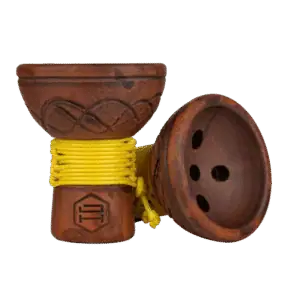 Cazoleta Japona Hookah Turkish Bowl Yellow de barro rojo con cuerda en el tronco
