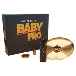 Kit Baby Pro Gold Mr Shisha con plato distintivo dorado y acero V2A
