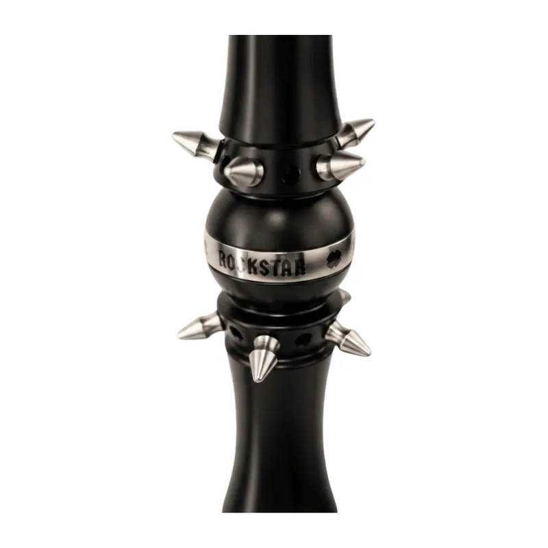 Cachimba Hookah Place Rock Star rusa de 60 cm fabricada en poliacetal de primera calidad y acero inoxidable con base transparente estilo ruso, purga por los orificios en la esfera del mástil, conector de manguera con juntas tóricas y difusor extraíble en The Good Shisha