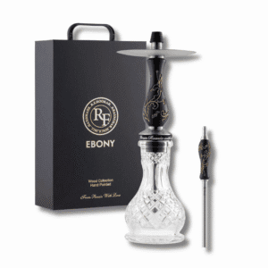 Cachimba RF Hookah Ebony rusa en madera de ébano tallada y pintada a mano
