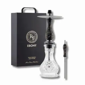 Cachimba RF Hookah Ebony rusa en madera de ébano tallada y pintada a mano