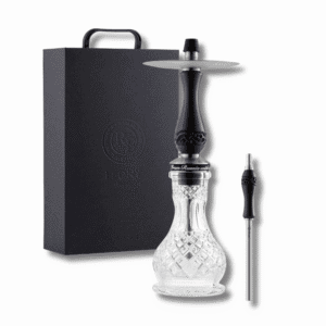 Cachimba RF Hookah Ebony Sheet artesanal en madera de ébano y acero V2A