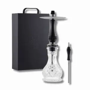 Cachimba RF Hookah Ebony Sheet artesanal en madera de ébano y acero V2A