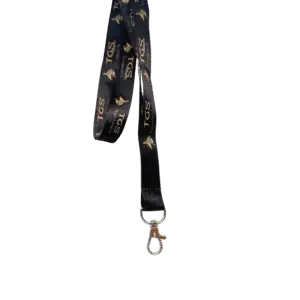 Lanyard TGS negro con logo The Good Shisha, ideal para boquillas de cachimba y llaves