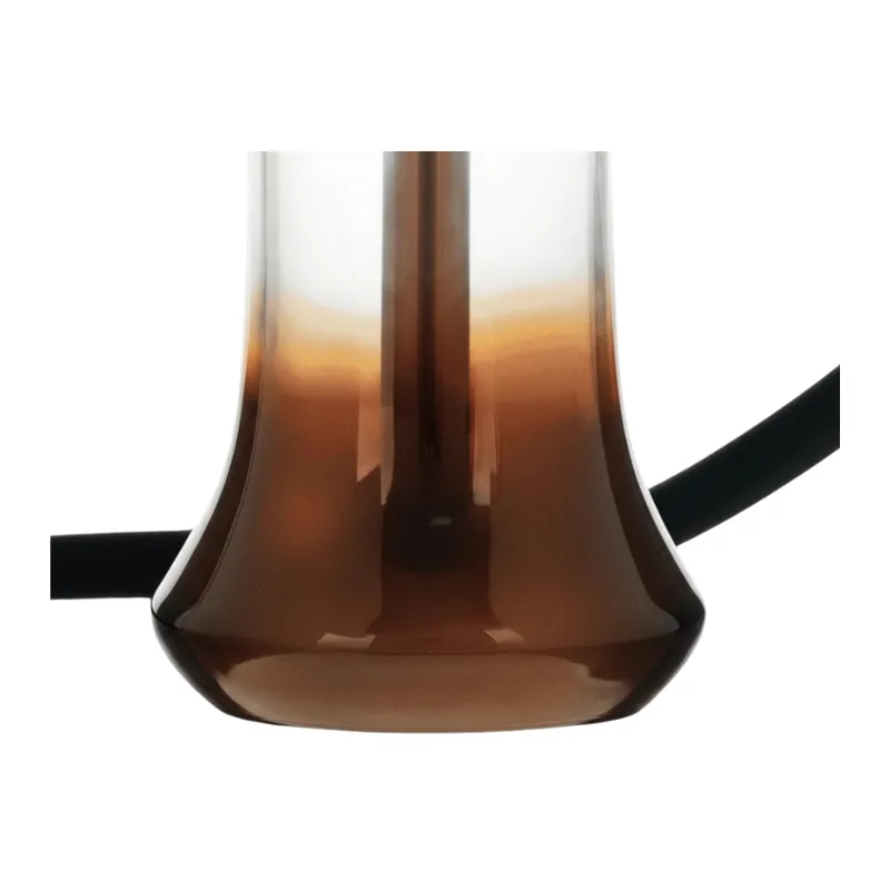 Cachimba MS Magma Small Mashisha compacta con mástil espectacular y diseño detallado fabricada completamente en aluminio de alta calidad, con sistema CLICK en la base de vidrio que evita fugas de aire, cuerpo metálico de aluminio anodizado, boquilla de aluminio, plato para ceniza y juego completo de gomas en The Good Shisha