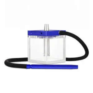Cachimba MS Mini Mashisha compacta de 27 cm de altura y 1,25 kg de peso con diseño moderno y funcional, jarrón de vidrio grueso y resistente, cazoleta práctica y robusta, manguera de silicona con mango, sistema de calefacción tipo Kaloud incluido en The Good Shisha