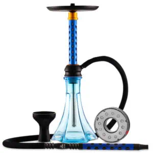 Cachimba Apocalypse Tomy Gun de 55 cm fabricada en aluminio y acero inoxidable con aro LED y accesorios incluidos – diseño extravagante y moderno