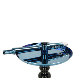 Cachimba El Badia Celeste Blue Galaxy Edition en acero y aluminio anodizado con acabado galaxia azul plato