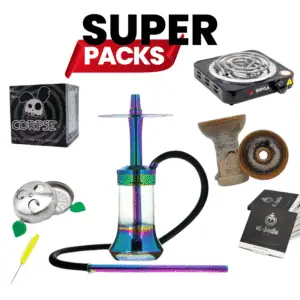 Pack cachimba MS Magma Small de la marca Mashisha con cachimba completa, manguera, boquilla, base, hornillo, cazoleta TGS Nilo, gestor Provost y carbón en The Good Shisha