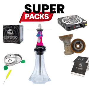 Pack Diana – cachimba Diana Hookah Mikro de acero inoxidable y resina con cazoleta, gestor de calor, hornillo y carbón natural