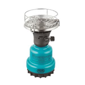 Hornillo gas Tom para cachimba portátil con rejilla superior metálica y anillo de protección