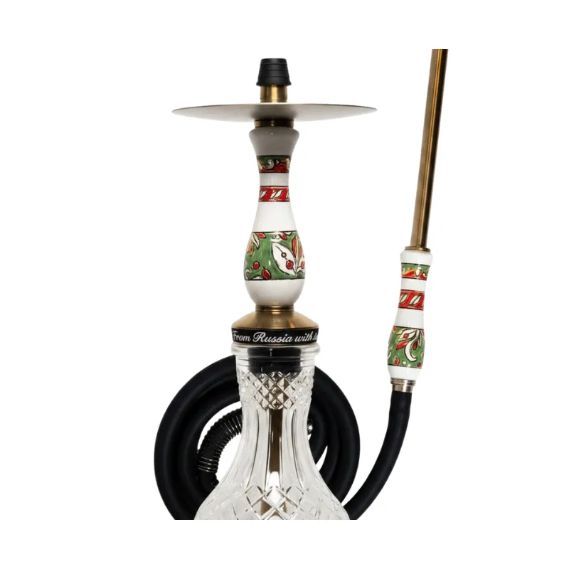 Cachimba RF Hookah Velikoustyuzhskaya Gold rusa con diseño artístico y cazoletas pintadas a mano