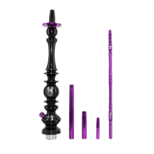 Cachimba Mani Sultan Wakanda inspirada en Wakanda con aluminio anodizado, acero inoxidable, base de vidrio grueso y acabados premium trabajados a mano